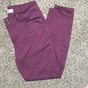 Angels Burgundy Curvy Skinny Jeans
